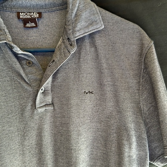 Grey Men’s Michael Kors Polo Shirt Size Large - Picture 3 of 5